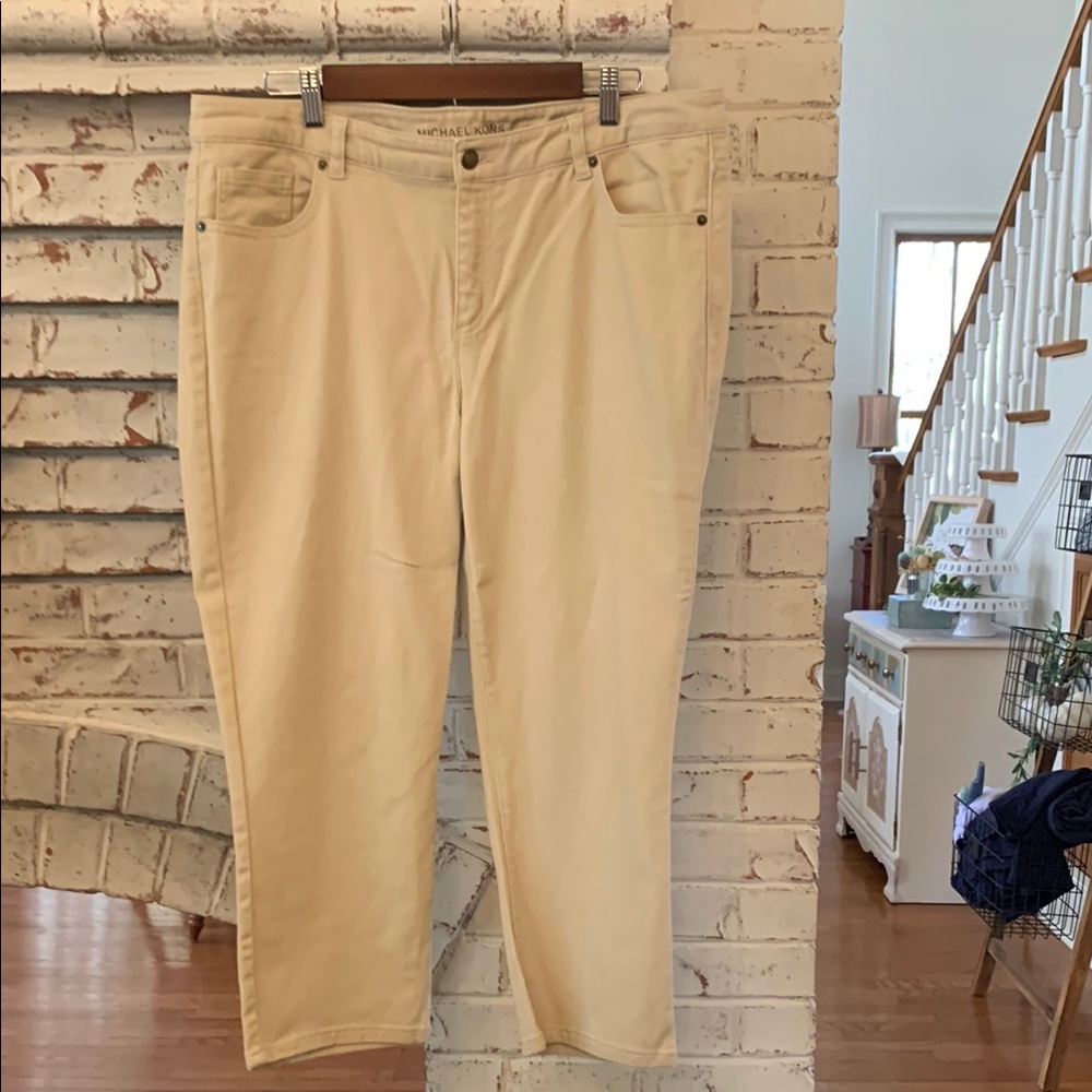Michael Kors Cream Ankle Cropped Jeans
